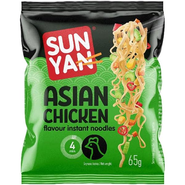 Sun Yan Asian Chicken Flavour Instant Noodles 65g - Out of Date