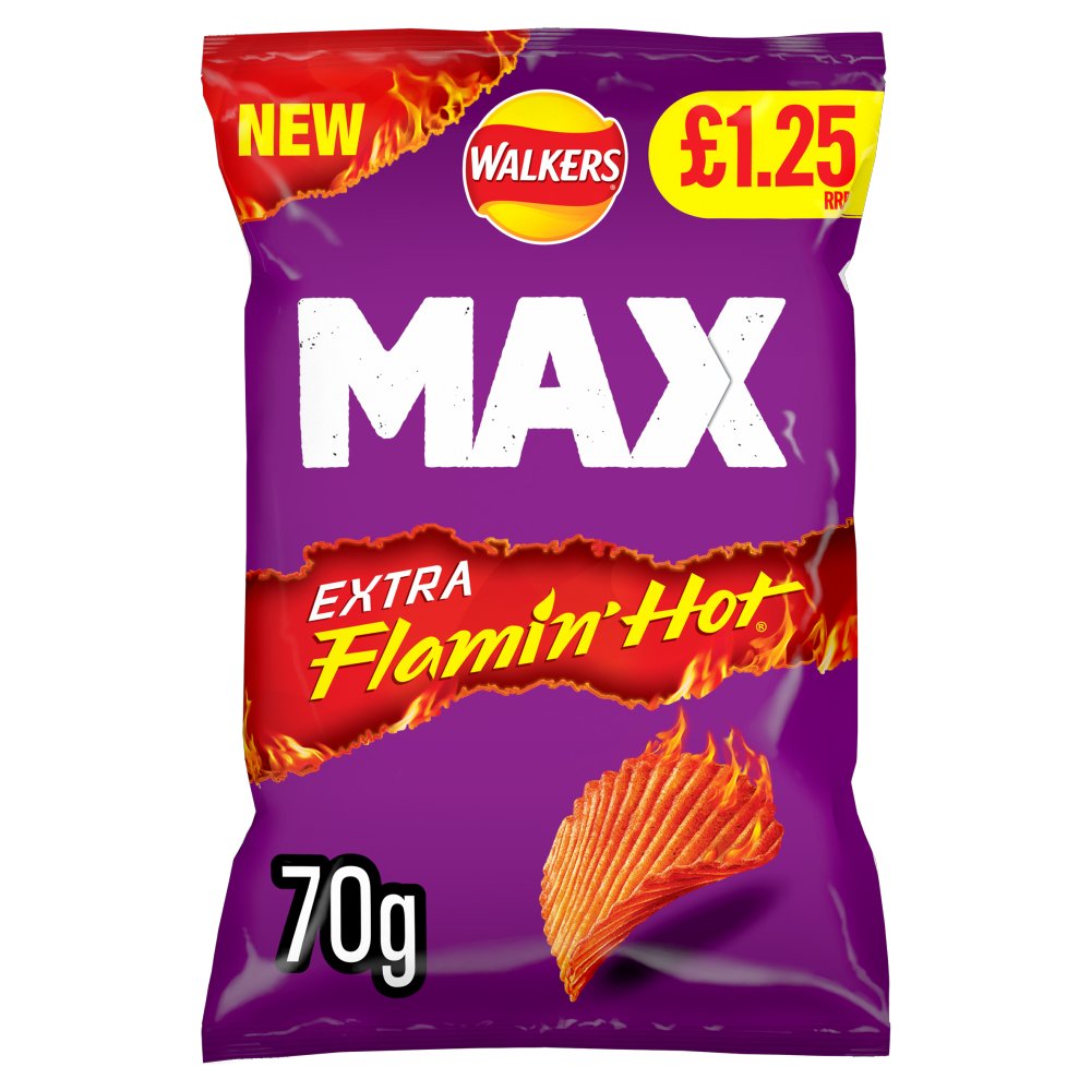 Walkers Max Extra Flamin' Hot 1 x 70g - Out of Date